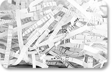 Closeup of shredded documents